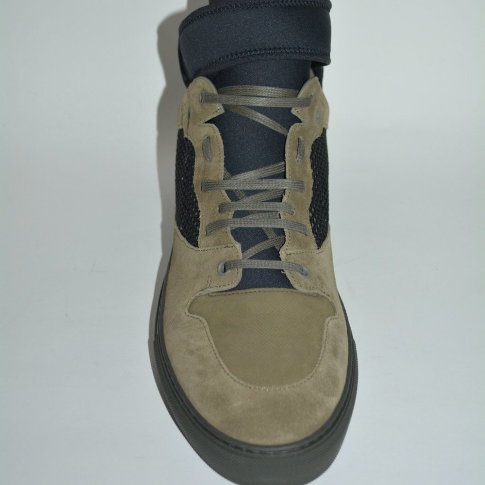 NWT BALENCIAGA MENS NEOPRENE STRAP HITOP SUEDE LEATHER SNEAKERS US 15 EU 48 - Picture 7 of 11